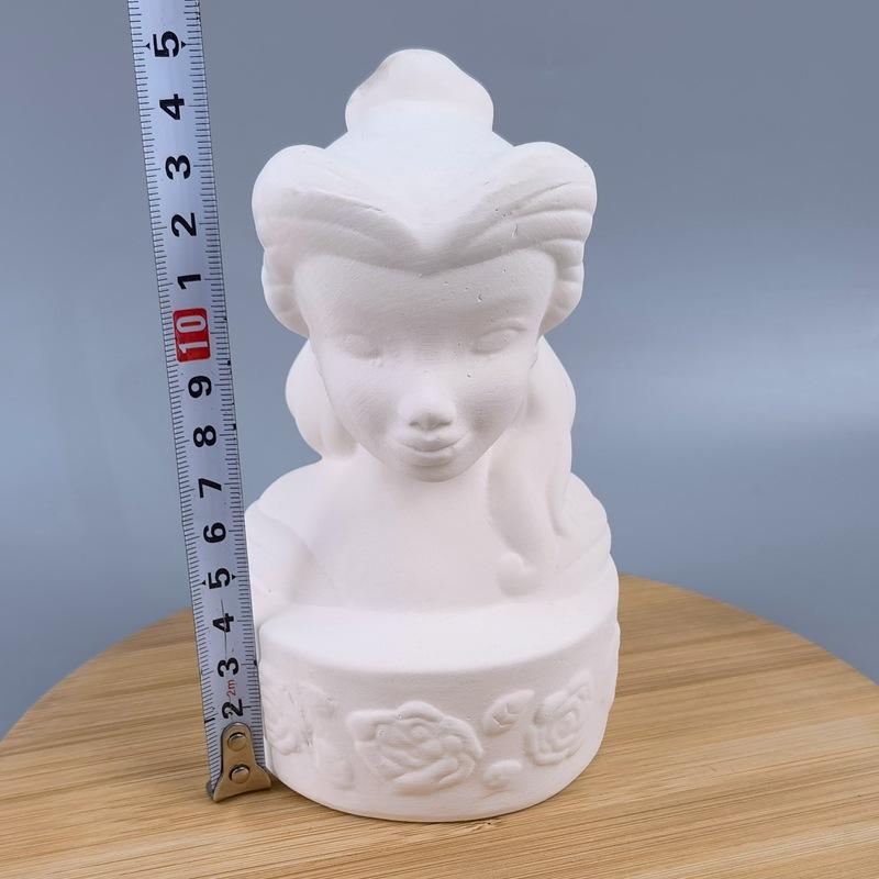 

Plain ceramic money jar children s color piggy bank painted white blank dinosaur piggy bank white cloud clay no-burn doll princess money jar