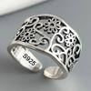 925 Sterling Silver Rings for Women Couple Minimalist Handmade Simple Hollow Flower Ring Fine Jewelry Gift Prevent Allergy