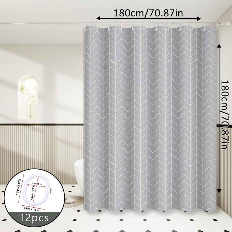 Gray Grid Versatile Shower Curtain Minimalist Bathroom Curtain Creates a High-End Bathroom Space