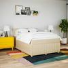 Box Spring Bed with Mattress Cream 140 X 200 Cm Fabric