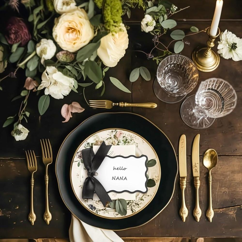 24pcs DIY Handwritten Label Card Mini Size Hanging Decoration Gift Labels DIY Crafts With Ribbon Thank You Card Party Gift