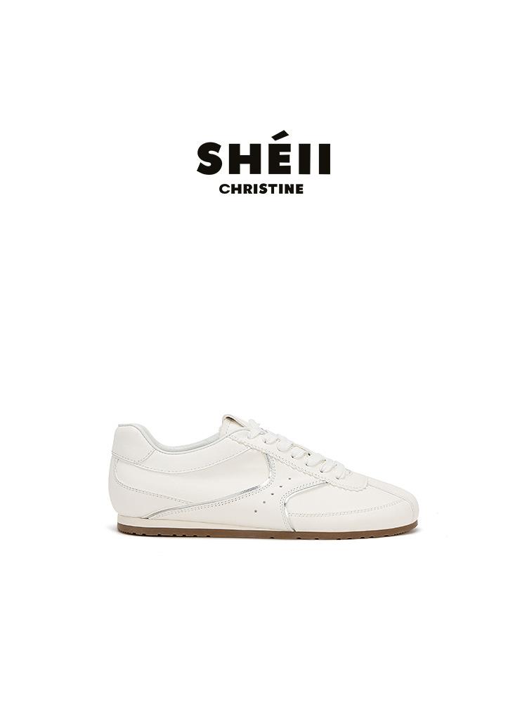 Su Yinyin's gleiche Retro-Leinen-Deutsche Trainingsschuhe Damen Rundkopf Schnürung Vielseitige Lässige Sportschuhe Flacher Forrest Gump Schuh Board