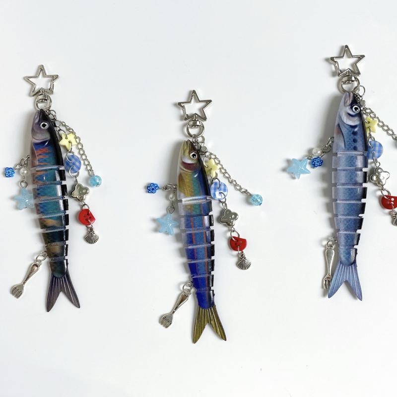 Exquisite Handmade Fish Keychain For Fishing Enthusiasts Souvenir Gifts Bag Pendant Decoration Jewelry Accessories
