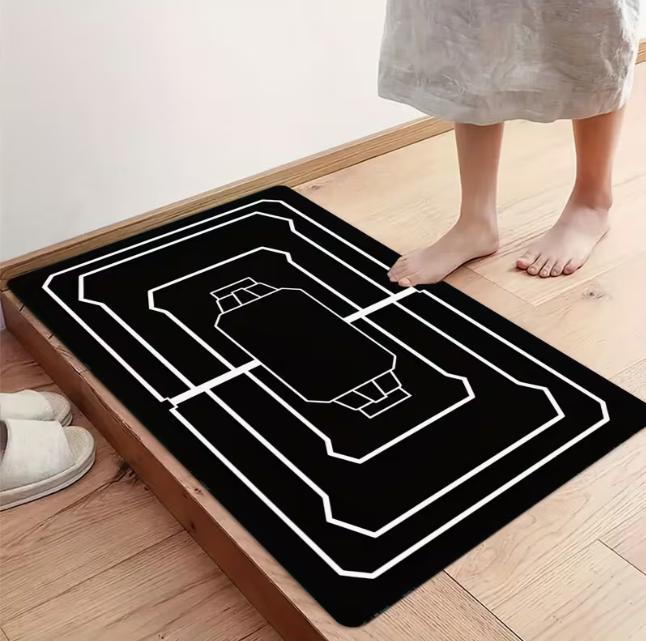 

2D Flat Integrated Dark Well Illusion Door Mat Anti Slip Bathroom Floor Mat Bedroom Living Room Entrance Camping Picnic Carpet 40cm x 60cm