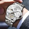 OLEVS Mechanical Automatic Winding Moon Phase Stylish Skeleton Waterproof Popular Watch Luminous Watch for Men White Men's