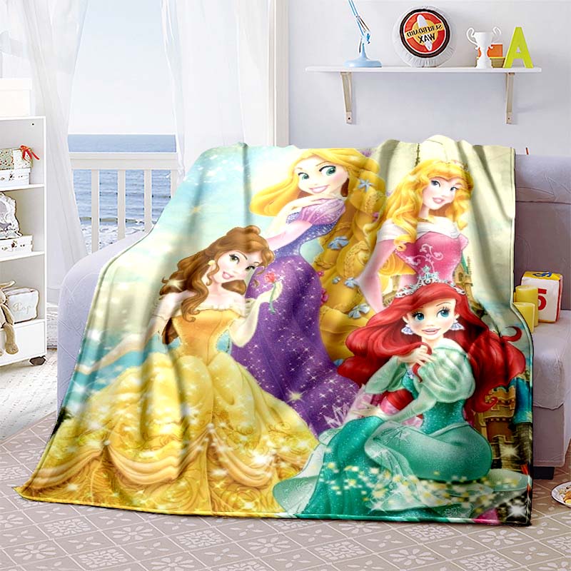 This exquisite 3D princess cartoon flannel blanket is suitable for beds, bedrooms, sofas, picnics, and can also be used as an ou