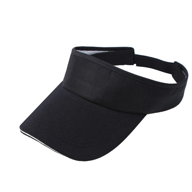 Visor Cap Men Women Solid Color Polyester Cotton Sunshade Breathable Tennis Hat Sportswear Accessories