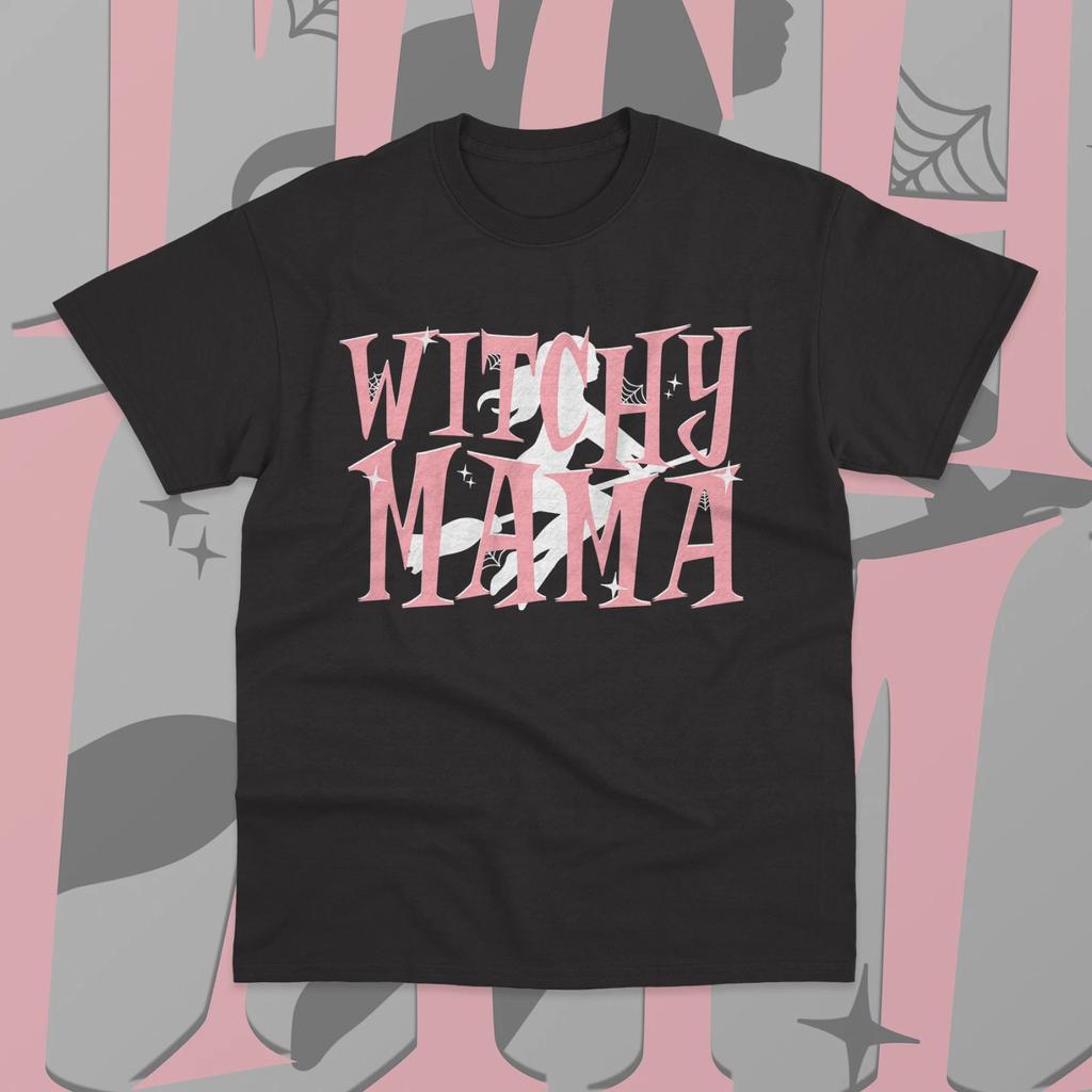 Witchy Mama T- Shirt Witch Mom Scary Spooky Women Vintage Unisex Sweater  Shirt