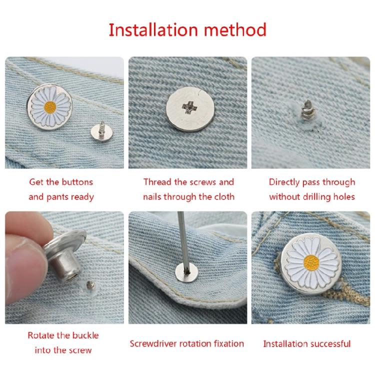 20 ks Knoflíky na zacvaknutí Okamžité knoflíky na džíny pro kalhoty Opakovaně použitelný klip na zúžení džín