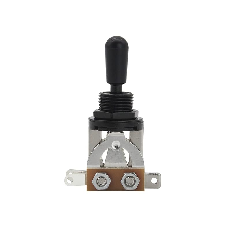 FLEOR 3 Way Guitar Toggle Switch Pickup Selector Golden Metal with Cream Plastic Tip