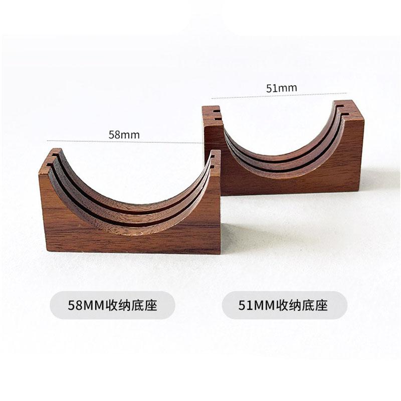 Walnut Espresso Coffee Filter Holder for 51mm/53mm/58mm Coffee Filters Universal Filter Storage Rack Coffee Puck Screen Stand