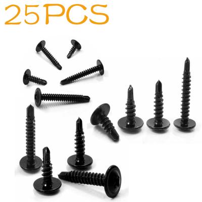 25pcs Self Drilling Screw Phillips Pan Round Thread Wafe Washer Head Self Tapping Screw Bolt Stainless Steel M4.2