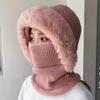 Damska Outdoorowa Polarowa Jednoczęściowa Czapka Dzianinowa Ochraniacz Szyi Ochraniacz Uszu Ciepła Czapka Dorosła Wciągana Czapka Wełniana