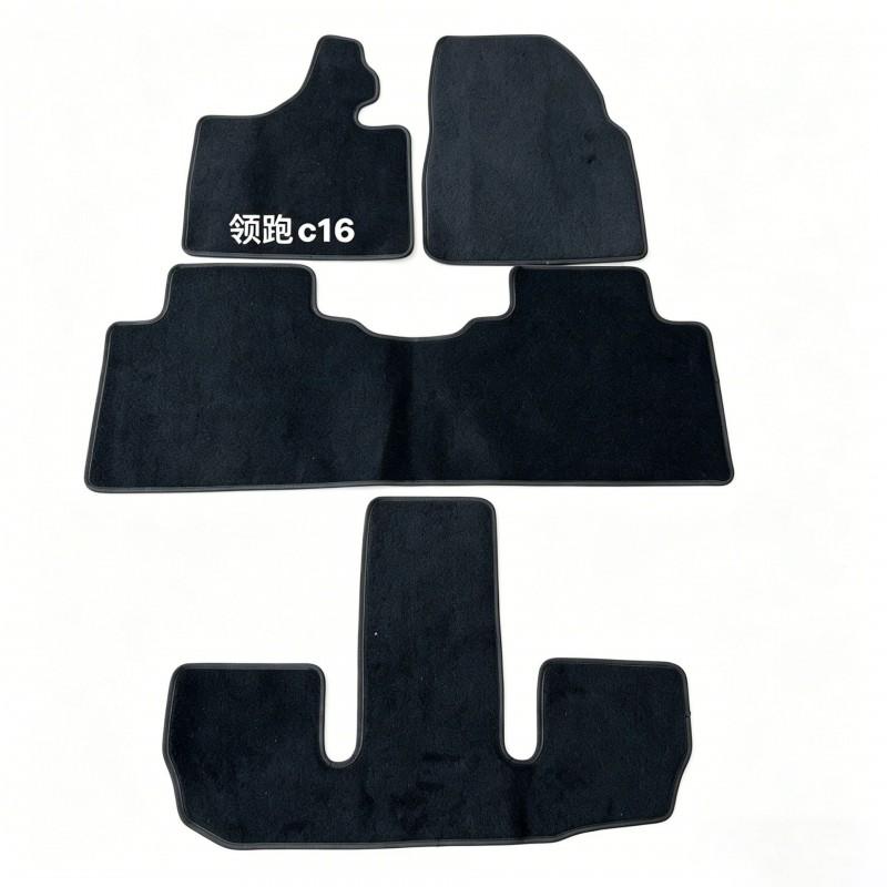 Black Velvet Car Floor Mats Set Leapmotor C01 C11 C10 Lafaa5 B10 B01 A10 C16 Anti-Slip Full Coverage Carpet Style