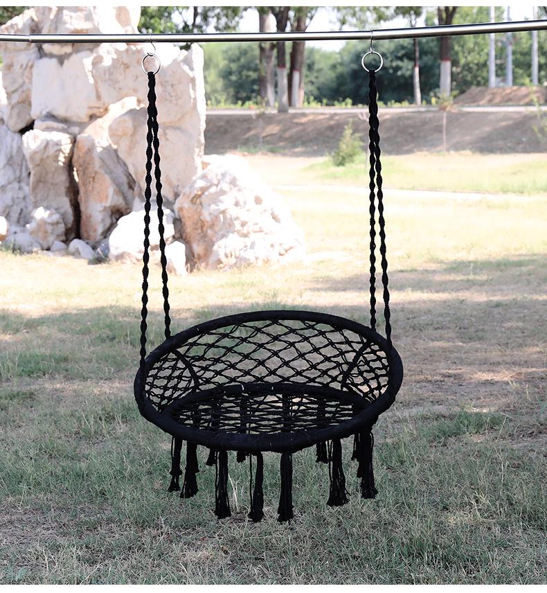 Nordic Style Cotton Rope Hanging Chair - Indoor/Outdoor Tassel Swing Hammock