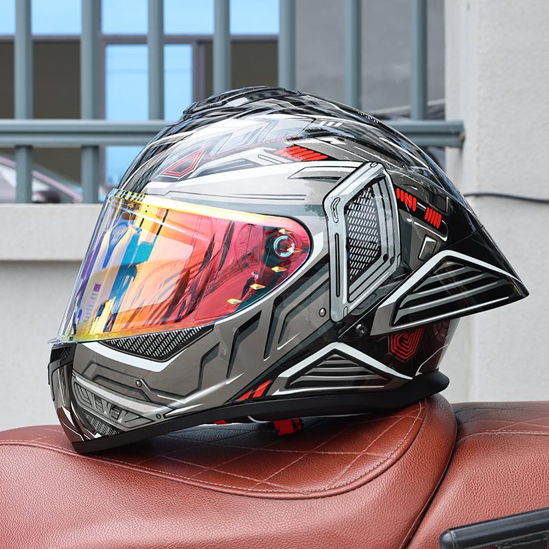 ORZ-S802 motorcycle helmet,ABS men's and women's full face helmet,R50S personalized, cool, all season, big tail wing helmet DOT