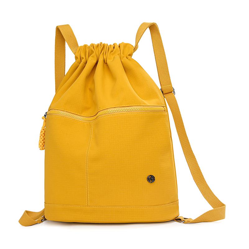 Lightweight Drawstring Pocket Solid Color Sports Backpack Women's Large Capacity Fitness Drawstring Backpack