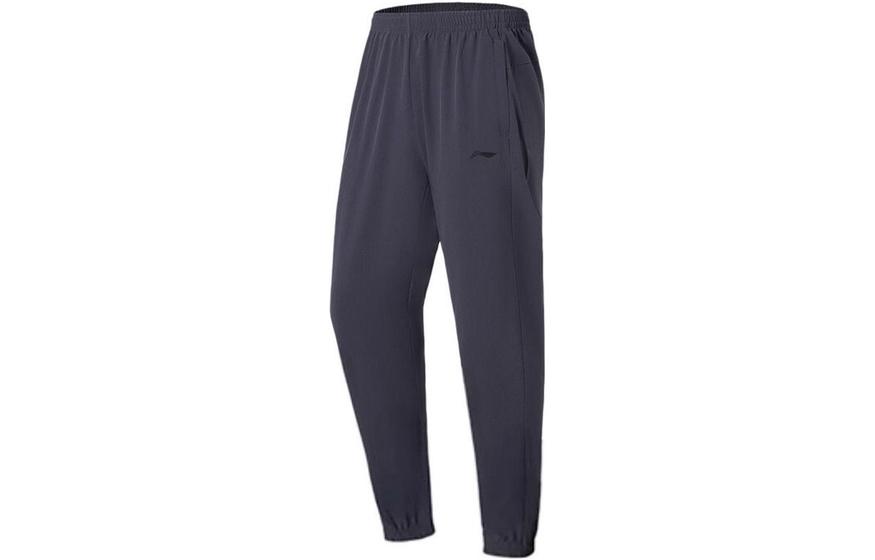 Li Ning Fitness Series Knitted Sweatpants Men s Ebony Black Moderate Cuffed Pants AYKS355-7 M