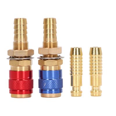 Water Cooled Gas Adapter Portable Brass Quick Connector with Plug for PTA DB MIG TIG Welding Torch