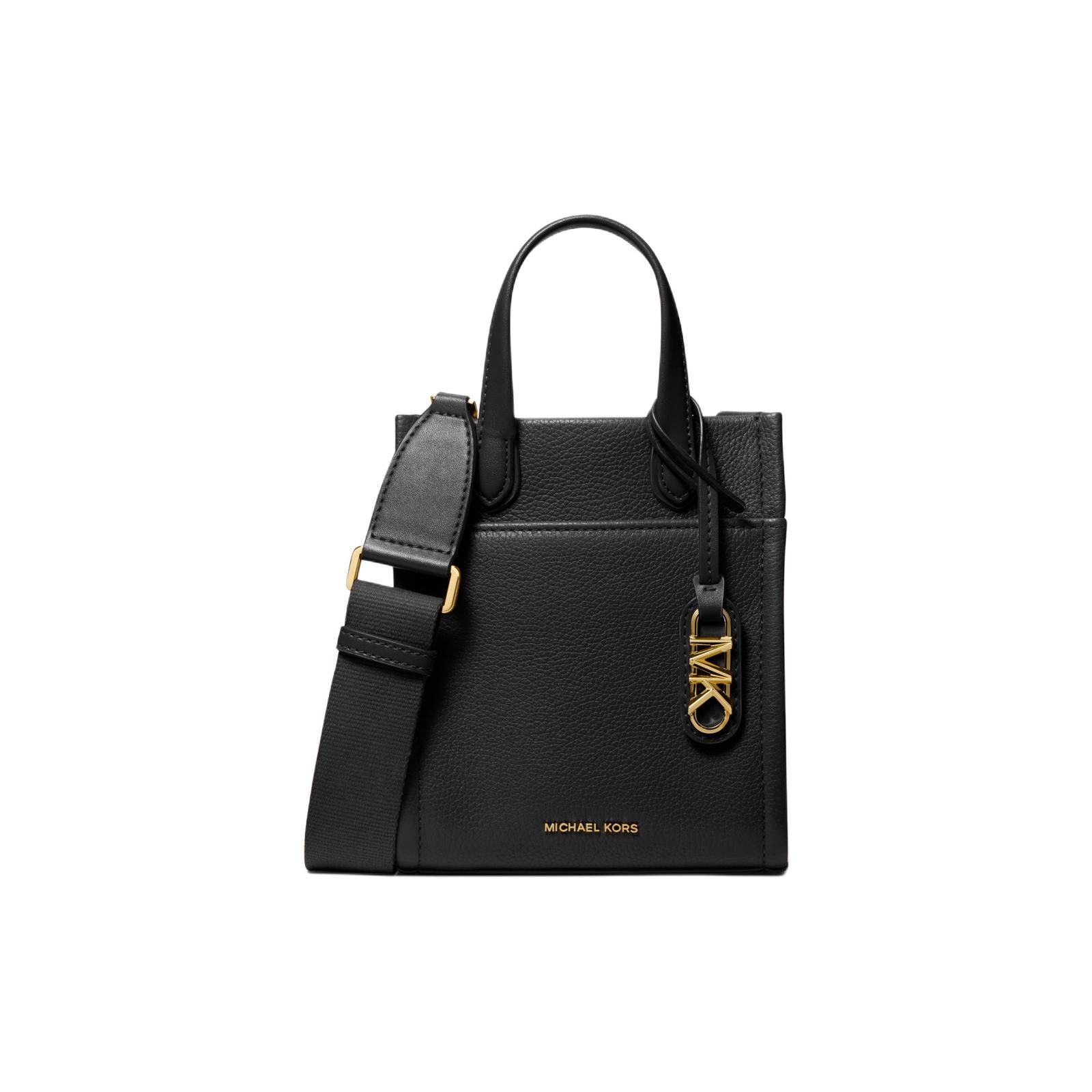 

Michael Kors MK Gigi Logo Adjustable Shoulder Strap Leather And Faux Leather Tote Shoulder Crossbody Bag Women bags Black 32R4G3GC4L-BLACK Basic Set (Bag+Dust Bag)