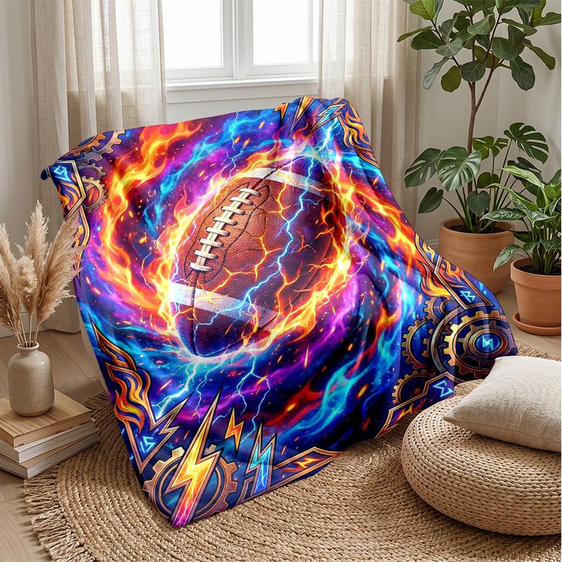 Electric Football Energy 3 Theme blanket Lightweight Warm Flannel Blanket Decorative Throw Blanket for Home Decoration