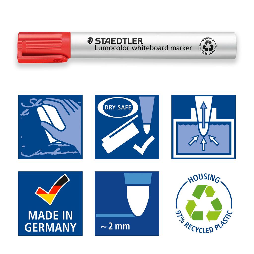 STAEDTLER Whiteboard Marker Lumocolor 351 WP4 4 Color Set