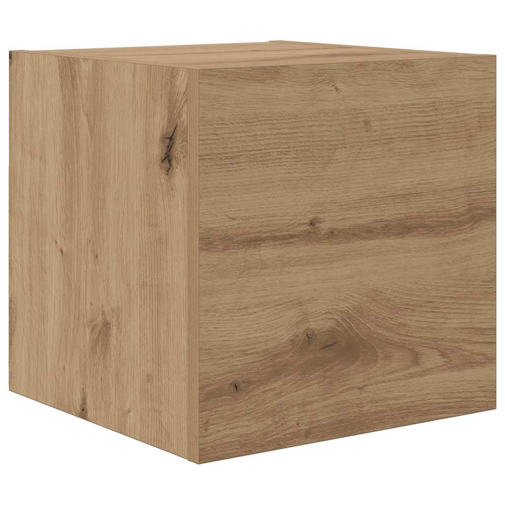 Wall Mounted TV Cabinet Set 8 pcs Artisan Oak Wood Based Material