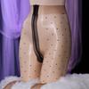Qinghe Aurora Polka Dot Stockings Can Be Cut At Will, Sexy Oily and Shiny, Ultra-thin Men's Jj Set, High-density Silky Pantyhose.