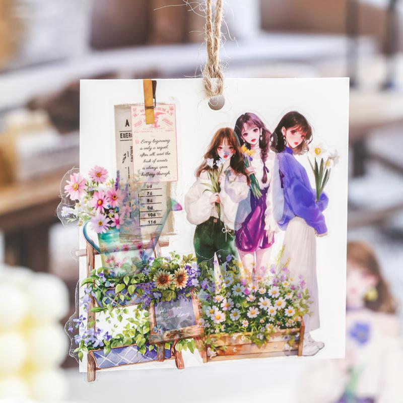 30sheets/bag Mori Girl Stickers Collage Account Hand Decoration For Office Photo Frames Cup Stationery Box Diary Back To School