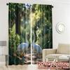 2pcs   2D FLAT PRINTING Curtains (Without Rod) Swan Serenade Chic Contemporary Curtains Versatile 100% Polyester Curtains