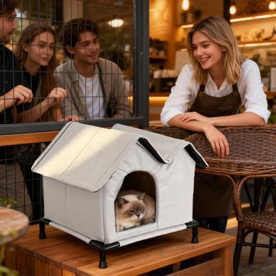 Katzenunterstand Faltbar Wasserdicht Winter Tierzelt Bett Außen Katzenhaus Wetterfest Mit Erhöhter Basis Für Hof Garten Veranda