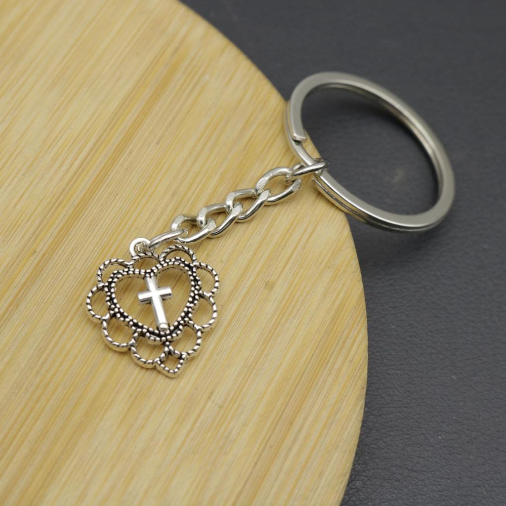 Populární Šperk Jednoduchý Láska Kříž Klíčenka Přívěsek