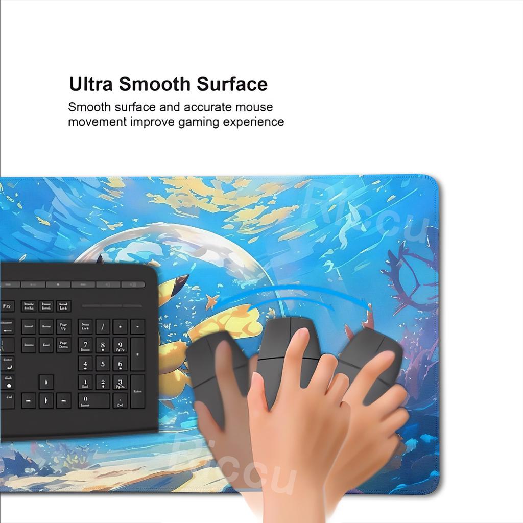 Pikachu Extended Gaming Mousemat Big Size Desk Carpet Non-Slip Rubber PC Keyboard Rug Anime Pokemon Mousepad for E-Sports Gamer