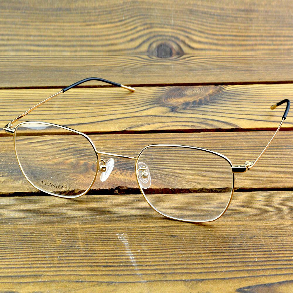 Full-Rim Titanium Geometric Optical Glasses Frame – Lightweight Metal Eyewear with Modern Polygonal Design for Men and Women