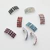 New 10Pcs/set 20mm*8mm Arched Rhinestone Buckles Diamond Buttons Plated Silver Square Invited To the Wedding Ribbon Slider