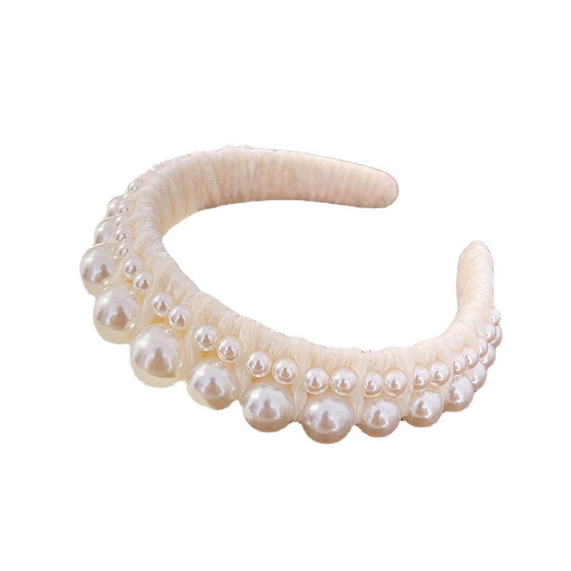 Diamond Pearl Gauze Sponge Headband: Fresh Japanese-Korean Fairy Style Accessories