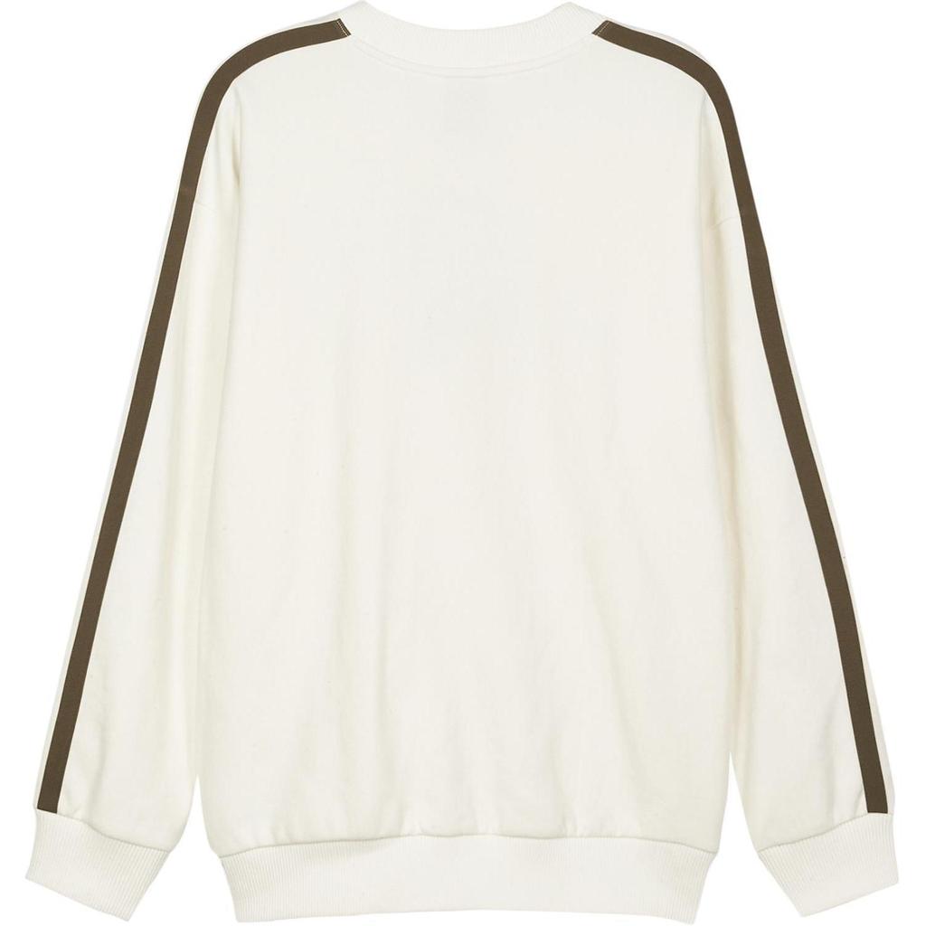 Skechers Striped Outdoor Casual Sports Logo Letter Print Pattern Pullover Long Sleeve Sweatshirt Unisex Sweatshirt Off-White L424U047-0074