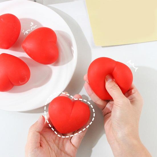 Red Love Heart Squeeze Toy Stress Relief Heart Shape Stress Ball Sensory Fidget Toy Decompression Tool Valentine's Day Gift Party Favors