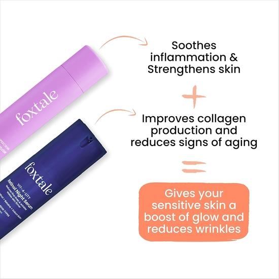 Foxtale Sensitive Skin Care Kit | Vit-A-Lity 0.15% Encapsulated Retinol Night Serum, 30ml & Ceramide Supercream Smoothening Moisturizer, 50ml |