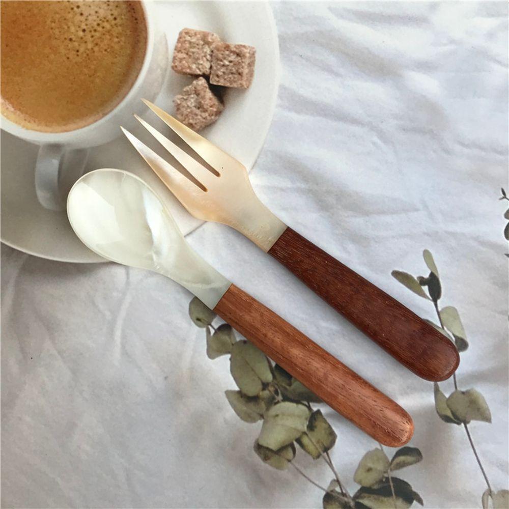 Home Creative Caviar Tableware Scoop Coffee Ice Cream Dessert Spoon Fork Shell Spoon Teaspoon