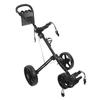 3 Wheel Folding Push Cart Portable Scorecard Holder Sports Bag Push Cart with Foot Brake Adjustable Buckle for Ball Tee