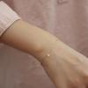 Sterling Ton Brev Hjärta Armband Elegant Utseende Jag Och Du 14K För Flickor Gyllene Ton Tunn Kedja Armband Kontorssmycken Elegant Kedja
