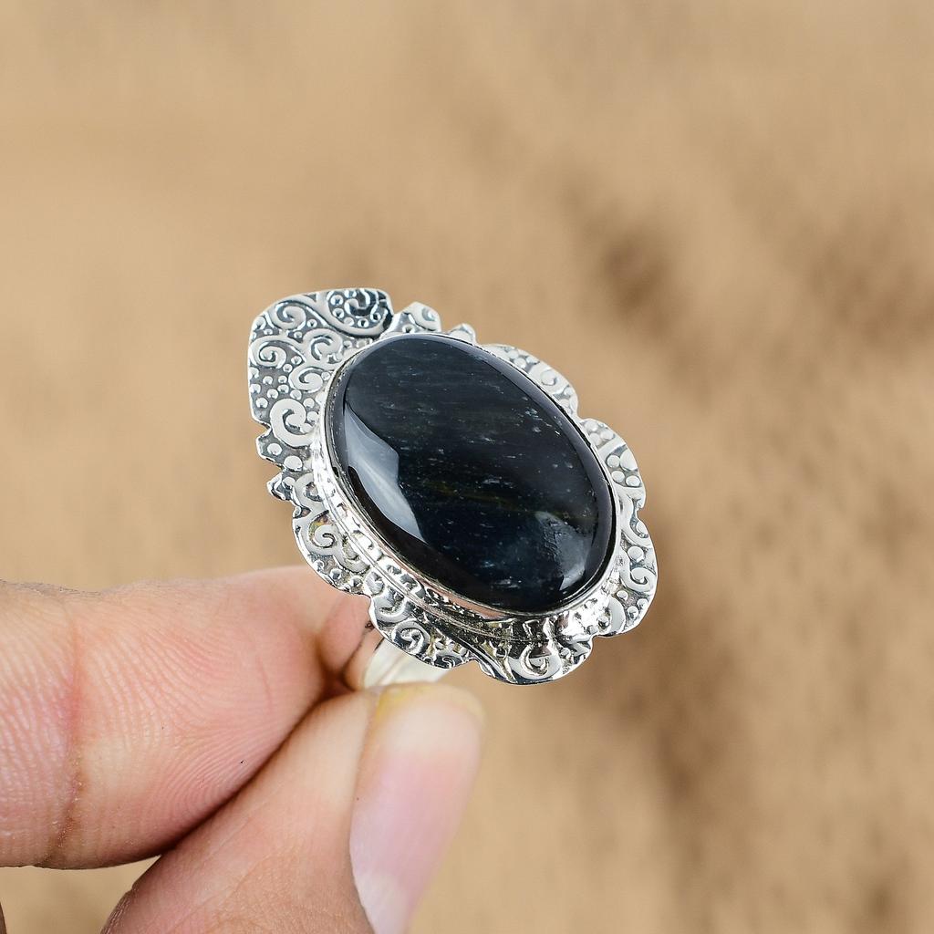 Mothers day Deal 925 Silver Nellite Stone Handcrafted Artisan Wife Ring Jewelry