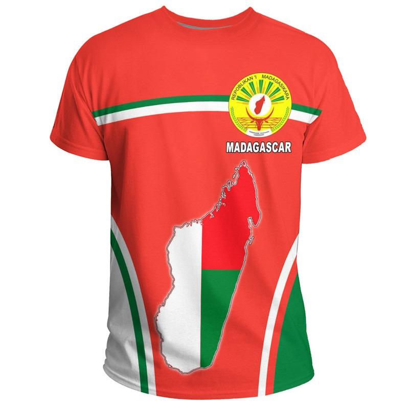 New Madagascar Flag Graphic 3D Print T-shirts Madagascar National Emblem Men’s Sports Tops National Day Gifts Personalized Tee