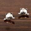 Katzen Gesichts Ohrringe - 925 Sterling Silber