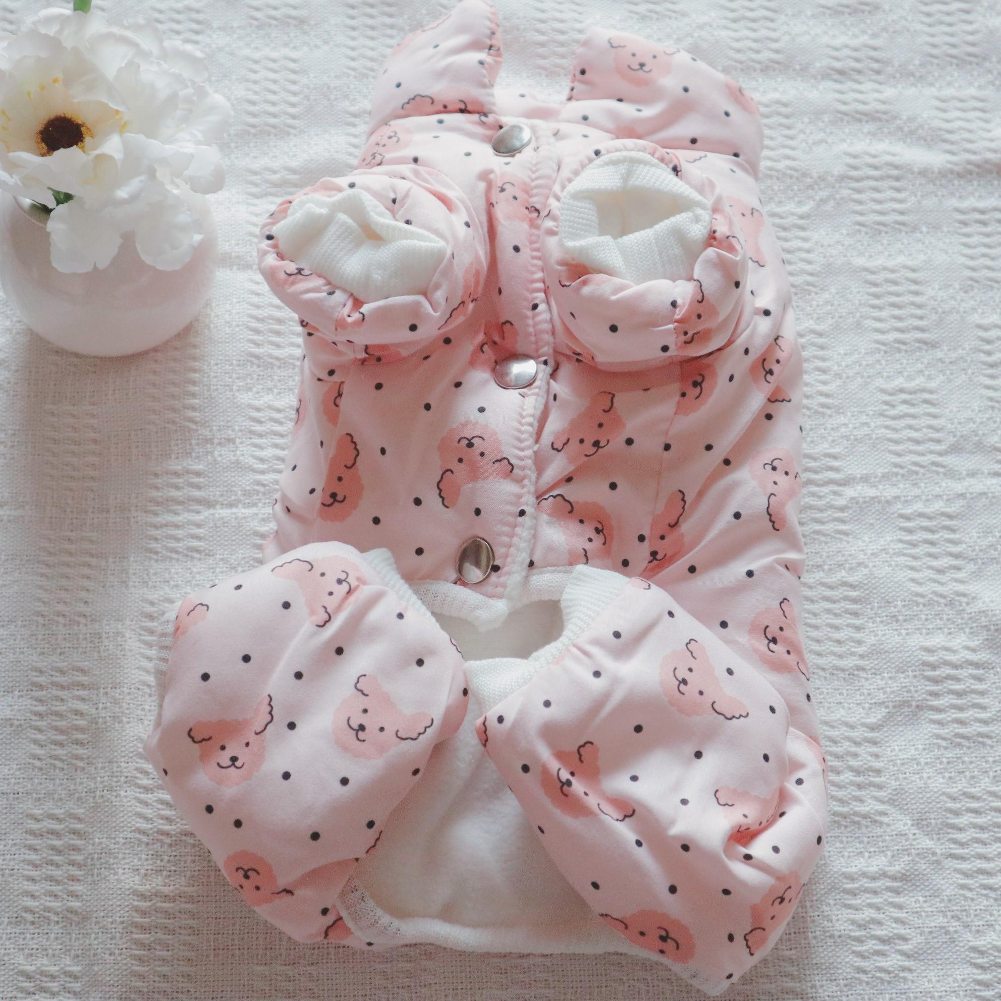 

Осенне-зимняя собака четвероногий утолщенный хлопок хлопковая подкладка одежда для домашних животных Тедди шнауцер йоркширский маленький собачка утолщенное теплое пальто S