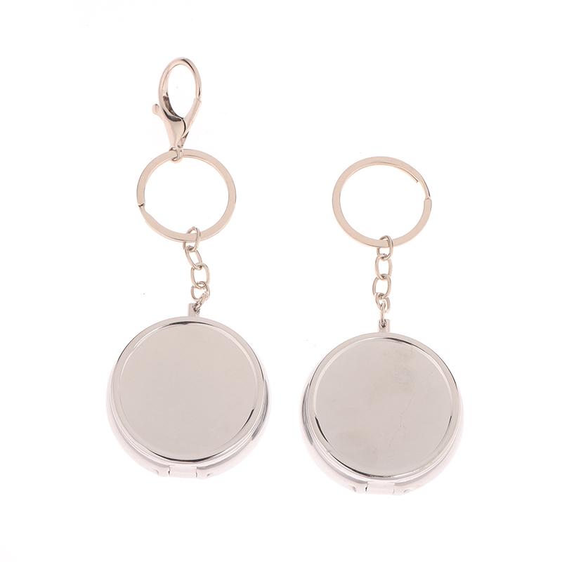 Round Storage 3-Compartment Metal Small Pill Box Outdoor Portable Mini Foldable Pockt Pill Capsule Holder Case Organizer