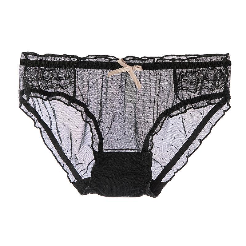 Perspective Sexy Mesh Lace Panties Mid Waist Triangle Women's Panties