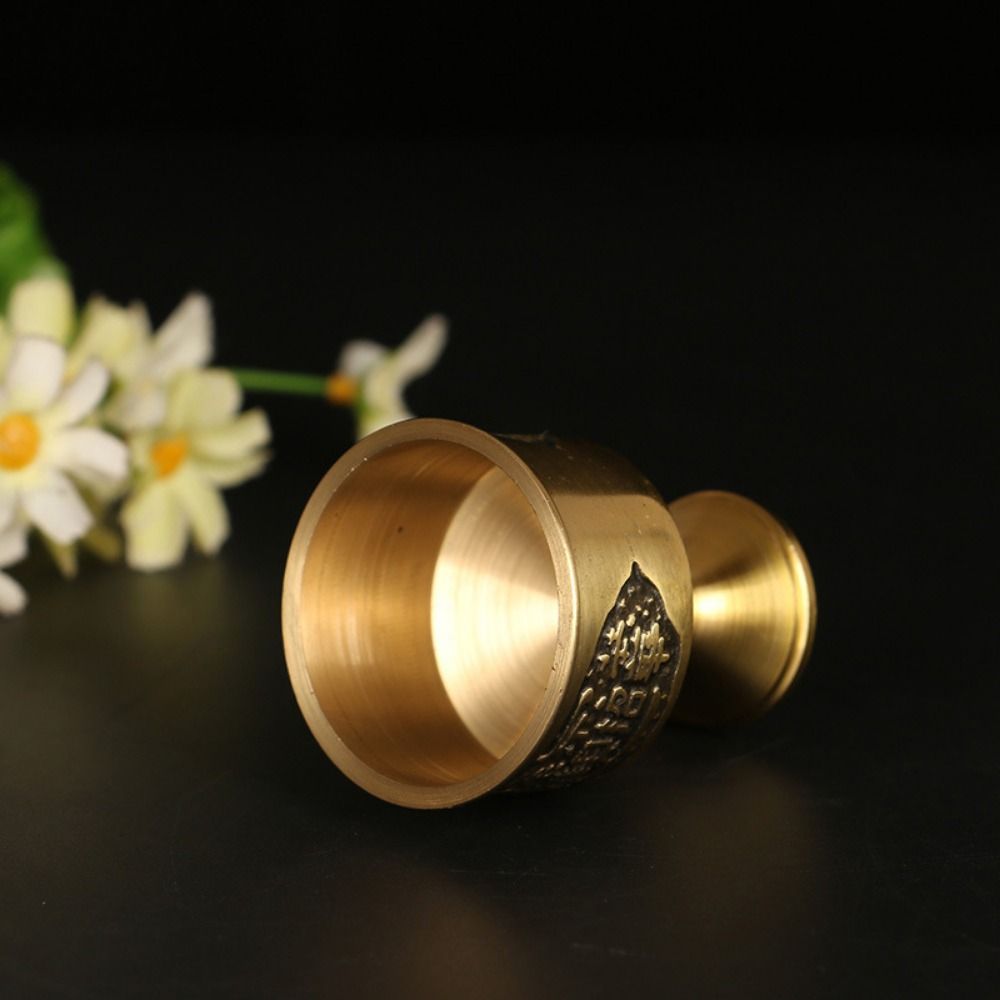Not Fade Brass Offering Cups Pure Copper High Legs Wine Cup Copper God's Cup  Offering Supplie