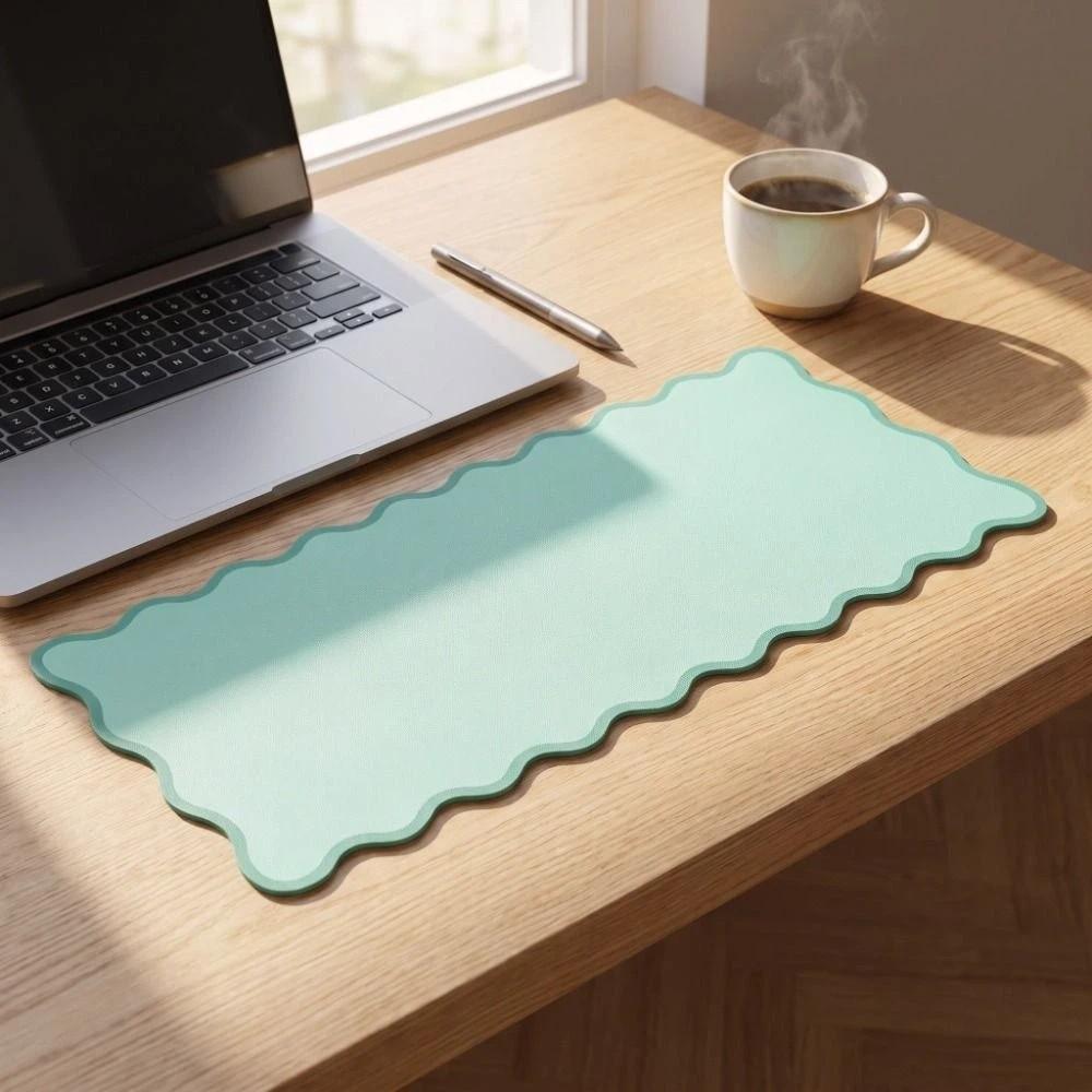 Non Slip Mouse Pad PU Leather Keyboard Mat Sweet Table Mat Home Decor